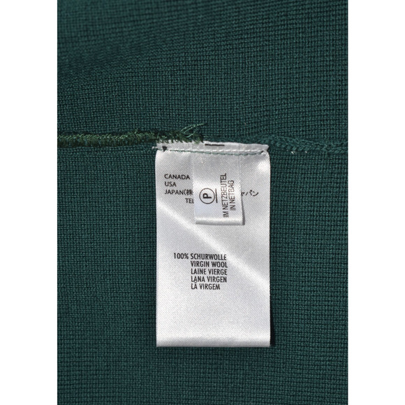 C0 Auth ESCADA Green Navy Trim Wool Knit Open Front Short Sleeve Jacket Size 44 - Picture 10 of 11